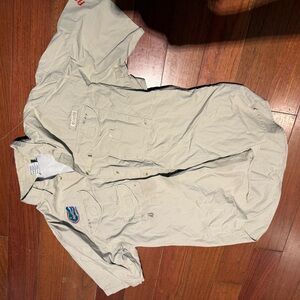 Columbia Light Tan Button-Up Shirt